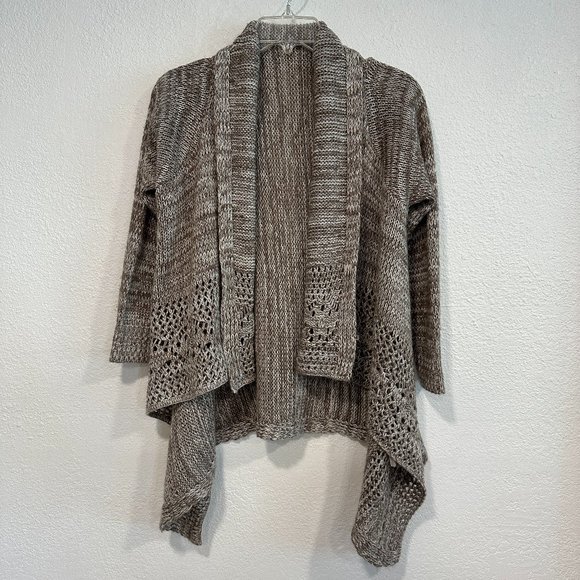 Charlotte Russe Open Front Cardigan Sweater Asymmetrical Hem Tan Beige SZ Small - Picture 1 of 9